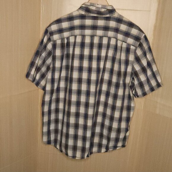 Carhartt Mens Relaxed Fit Blue Cream Short Sleeve Button Down 2XL - Picture 2 of 6